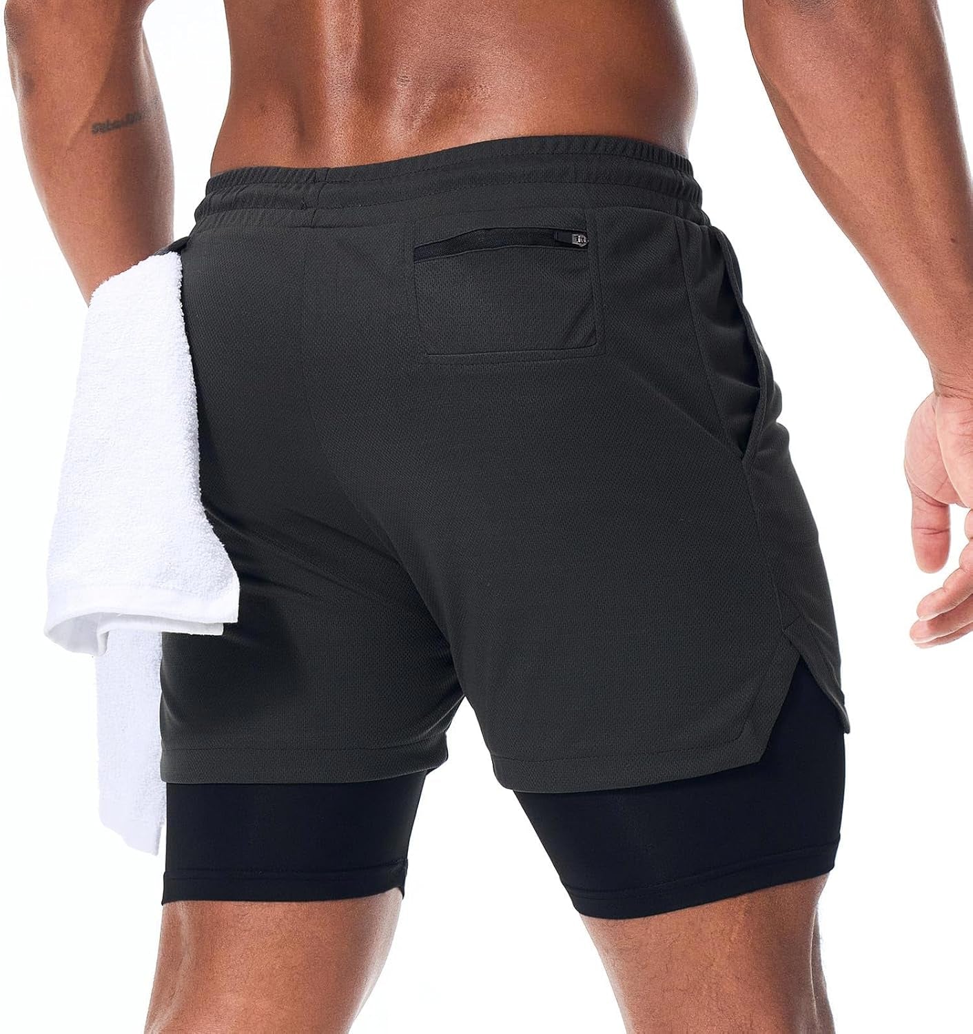Mens Running Shorts，Workout Running Shorts for Men，2-In-1 Stealth Shorts， 7-Inch Gym Yoga Outdoor Sports Shorts